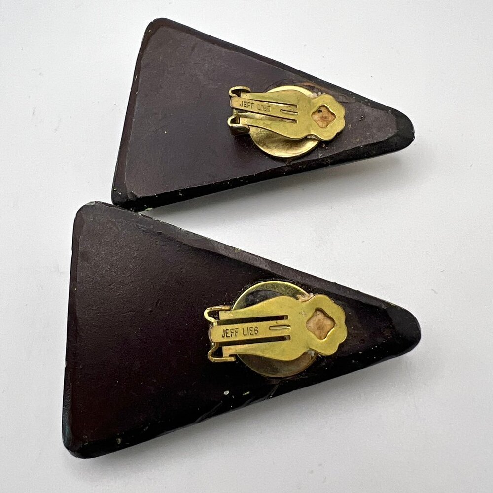 Jeff Lieb Tribal Runway X-Large Clip Earrings - image 5